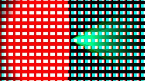 Vibrant LED screen display with dynamic red and green light patterns Stock Illustration