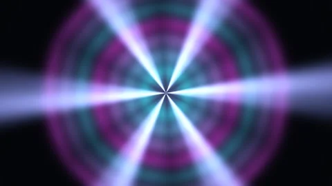 Vibrant light beams create a dynamic circular pattern Stock Footage 340332546