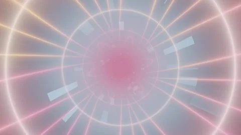 Vibrant light beams create a glowing circular pattern in space Stock Footage 337376596