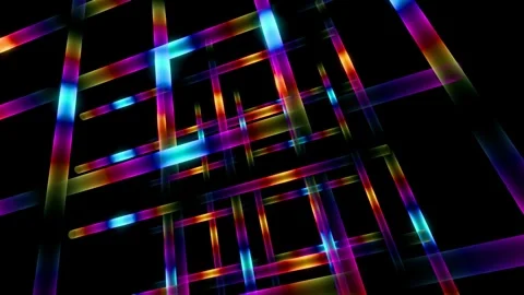 Vibrant light beams dance in a mesmerizing VJ loop from an abstract perspective Video stock 292144776