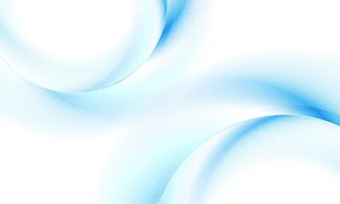 Vibrant light blue glowing smooth wavy circles abstract geometric background Stock Illustration
