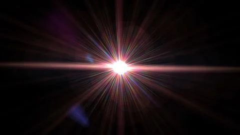 Vibrant light bursts radiate from a central glow Stock Illustration