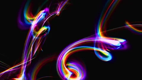 Vibrant light trails on black background. Colorful abstract photography Stock Footage 334271034