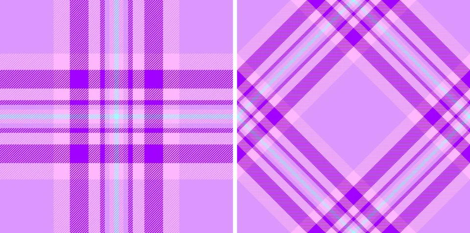 Vibrant lilac plaid pattern design, featuring intersecting lines creating a.. Stock Illustration