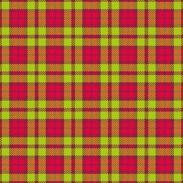 This vibrant lime green and ruby red tartan plaid pattern features a detail.. Stock Illustration