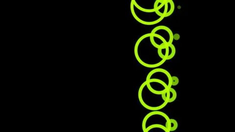 Vibrant Lime Green Circles Pattern on Black Background 스톡 일러스트