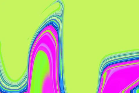 VIBRANT LIME GREEN PINK WAVEY PATTERN Stock Illustration