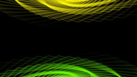 Vibrant lines pulse against deep black background. can use overlay Stock Illustration