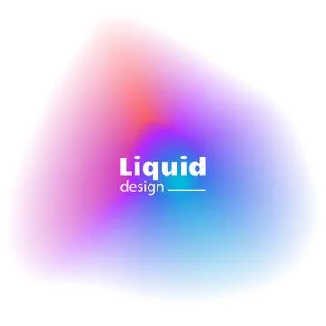 Vibrant liquid abstract shape on white background. Fluid banner. Stock Illustration