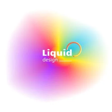 Vibrant liquid abstract shape on white background. Fluid banner. Stock Illustration