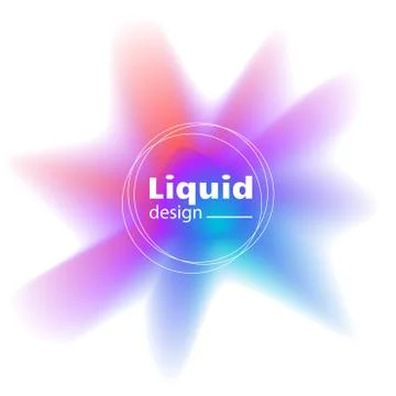 Vibrant liquid abstract shape on white background. Fluid banner in absract Stock Illustration