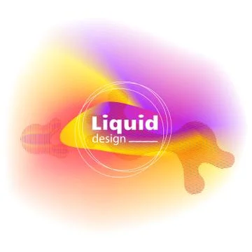 Vibrant liquid abstract shape on white background. Fluid banner. Stock Illustration