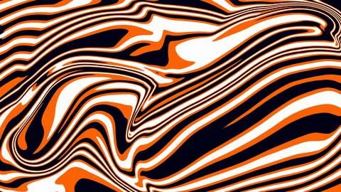 Vibrant Liquid Background with Orange, Black, and White Swirls Stock Illustration