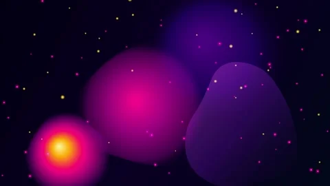 Vibrant Liquid Gradient Blobs and Glowing Sun Flare Loop Stock Footage 345254436