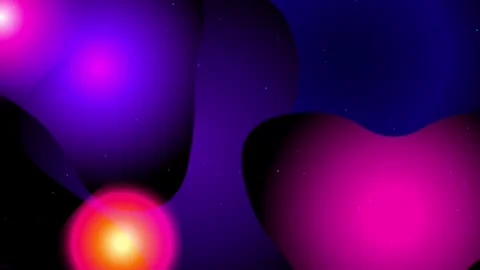 Vibrant Liquid Gradient Blobs and Glowing Light Orbs Loop Stock Footage 345254443