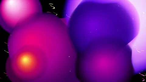 Vibrant Liquid Gradient Metaballs and Glowing Light Orbs Loop Stock Footage 345254437