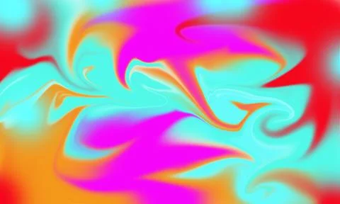 Vibrant liquid marble texture with swirling colors of bright cyan, magenta,.. Stock Illustration