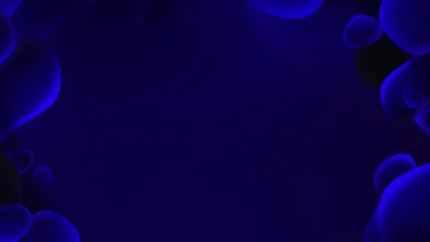 Vibrant liquid shapes background, deep blue tones with subtle grain effect Stock Footage 282776479