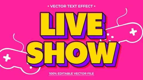 Vibrant live show vector text effect for modern presentations Illustrazione stock
