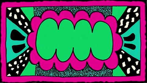 Vibrant loop: handdrawn motion with abstract layers and patterns Stock Footage 315504927