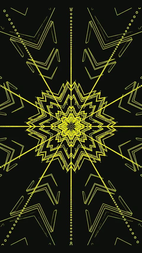 Vibrant looping tunnel animation displaying dynamic geometric patterns in y.. Video stock 321572497