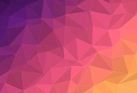 Vibrant low poly background geometric triangular with purple pink and orang.. Stockillustratie