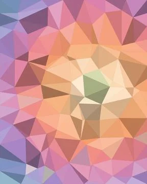 A vibrant low-poly geometric abstract backdrop with pastel pink, peach, and.. Illustrazione stock