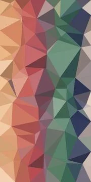 Vibrant low-poly geometric pattern with warm reds and oranges blended with .. Stock Illustration