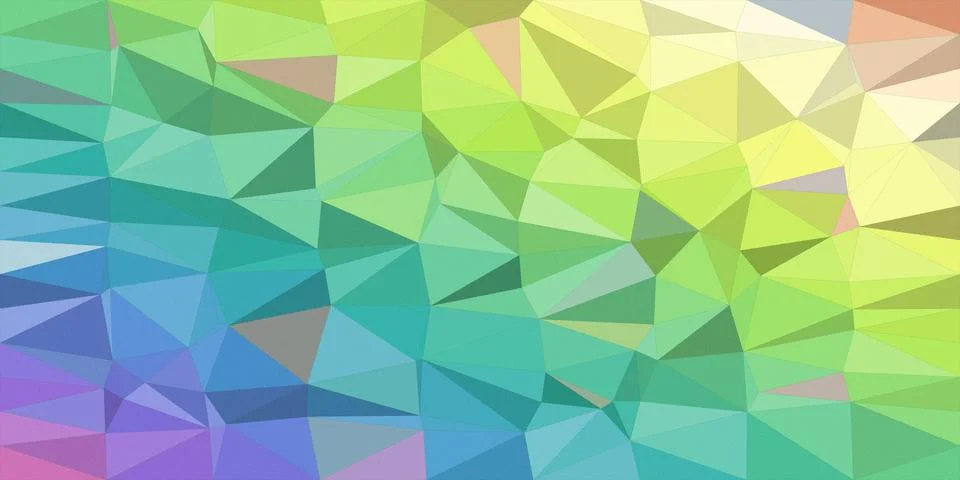 Vibrant low-poly geometric pattern in green, blue, and pastel hues creates .. 스톡 일러스트