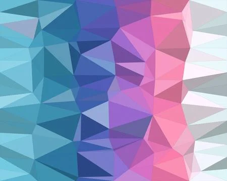 A vibrant low-poly geometric pattern in blue, purple, and pink creates a mo.. Stock Illustration