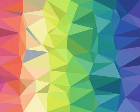 Vibrant low-poly polygon pattern with green, blue, and pink gradients creat.. Stock Illustration
