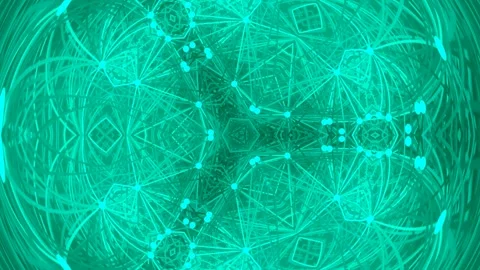 Vibrant luminous lime green abstract digital fractal pattern background loop. Stock Footage 339798893