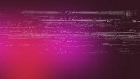 Vibrant magenta gradient background with horizontal digital glitch data noi.. Stockillustratie