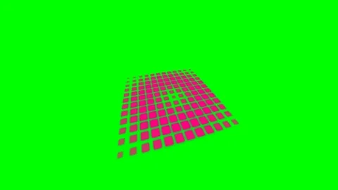 A vibrant magenta grid pattern floating against a bright green screen backg.. Stock Footage 340903997