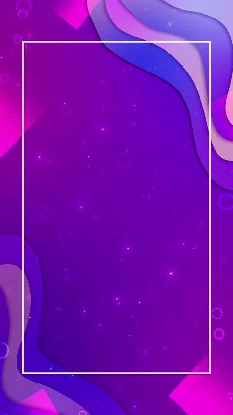 Vibrant magenta purple frame background smooth waves, white copy box, and modern Stock Footage 340412336