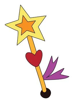 A vibrant magic wand vector illustration Stock Illustration