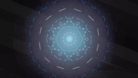 Vibrant mandala design with glowing elements in dark background Stock Footage 337386661