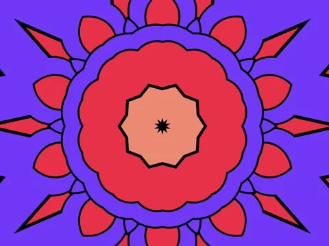 Vibrant Mandala of Intricately Interlocking Geometric Flowers and Shapes Stock Footage 297035476