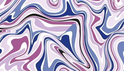 Vibrant marbled waves of purples, blues, and pinks Stock Illustration