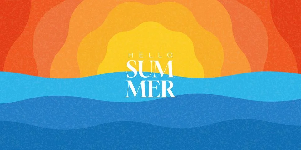 Vibrant minimal summer background 库存插图