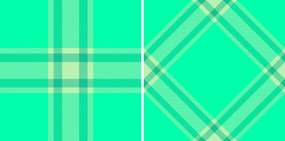 Vibrant mint green plaid patterns, perfect for textile design, fashion, or we Stock Illustration
