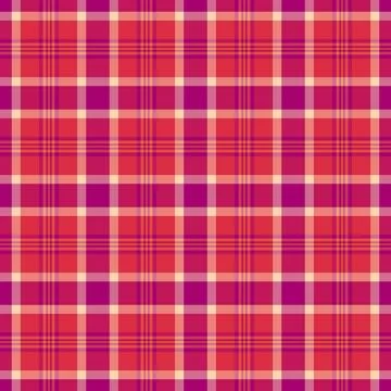 Vibrant, modern plaid pattern. Seamless check texture in pink and orange hues Illustrazione stock