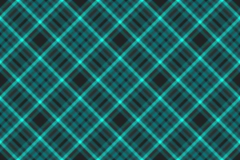 A vibrant, modern plaid pattern in striking teal and black. Ideal for backg.. Stock Illustration
