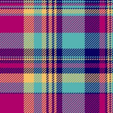 Vibrant, modern plaid pattern in teal, fuchsia, and gold.  Perfect for textil Stock Illustration