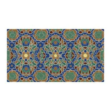 Vibrant moroccan mosaic tile pattern traditional arabesque border Stock Illustration