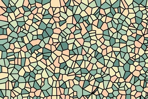 Vibrant mosaic pattern in soft green and peach hues Stockillustratie