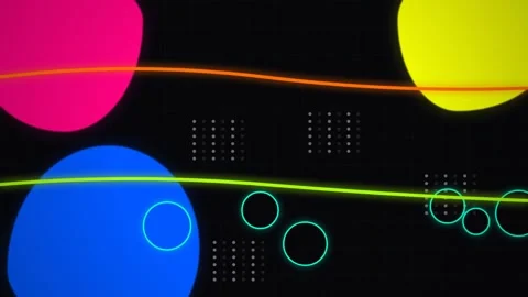 Vibrant Motion Abstract with Colorful Circles and Dynamic Lines for Modern .. 库存影片 342561970