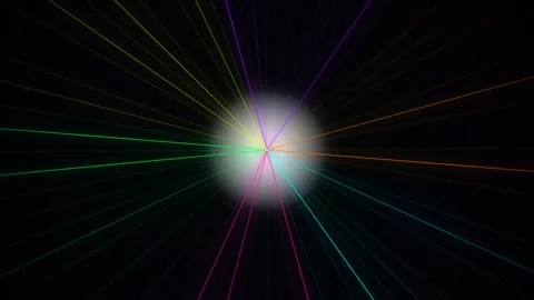 Vibrant Motion of Colorful Light Rays Exploding in Dynamic Motion for Visua.. Vídeos de archivo 342660809