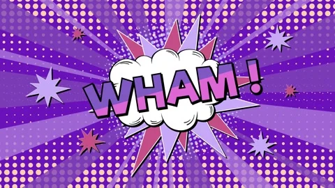 Vibrant Motion Graphic Background with WHAM Text and Purple Rays Stock Footage 241880733