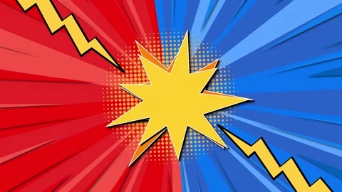 Vibrant Motion Graphic: Comic Background for Dynamic Comparison Layout Stock Footage 241880535